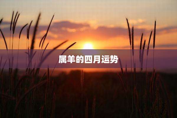 属羊的四月运势