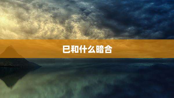 巳和什么暗合