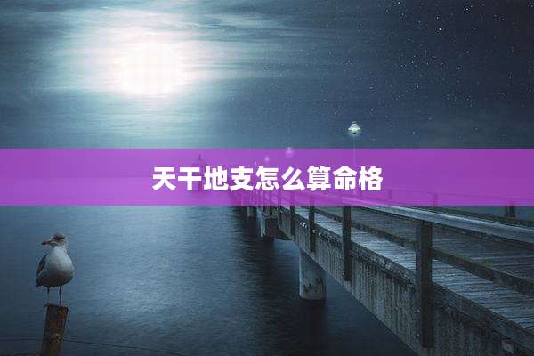天干地支怎么算命格