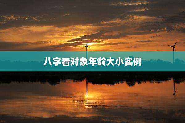 八字看对象年龄大小实例