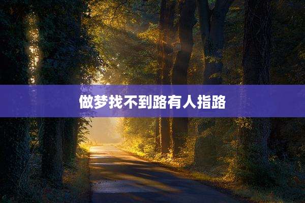 做梦找不到路有人指路