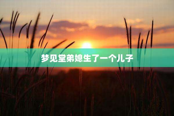 梦见堂弟媳生了一个儿子