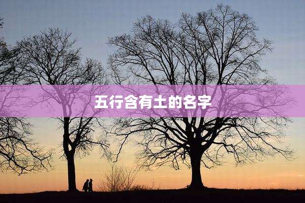 五行含有土的名字