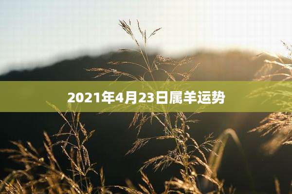2021年4月23日属羊运势