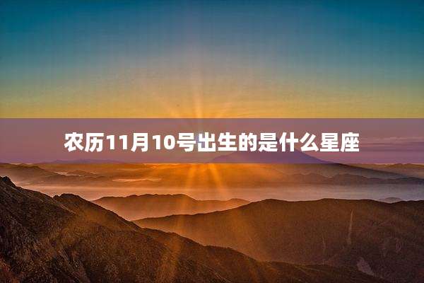 农历11月10号出生的是什么星座