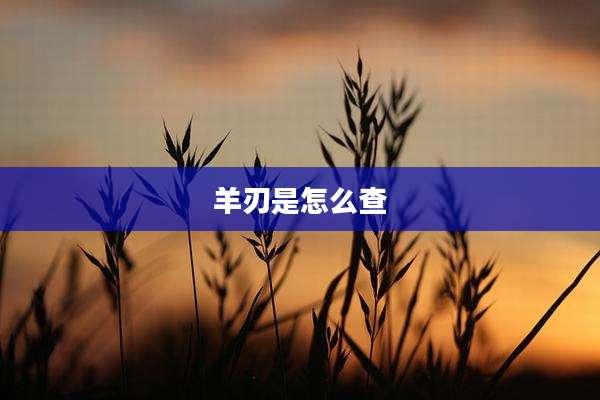 羊刃是怎么查