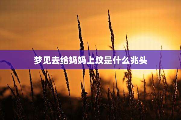 梦见去给妈妈上坟是什么兆头