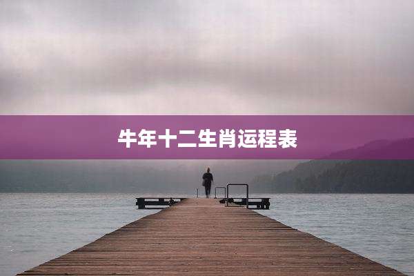 牛年十二生肖运程表