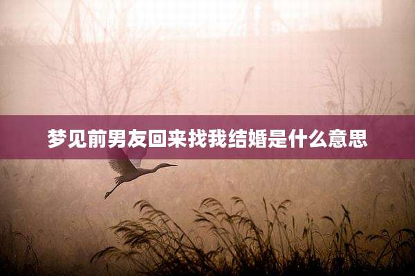 梦见前男友回来找我结婚是什么意思
