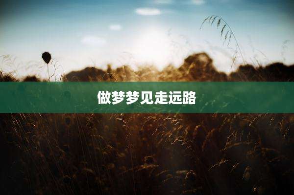 做梦梦见走远路