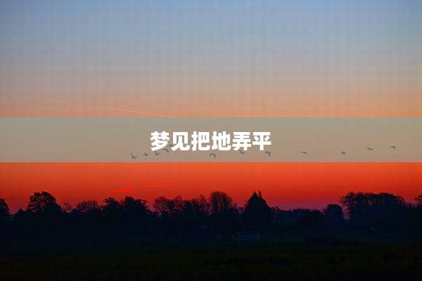 梦见把地弄平