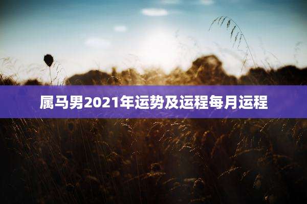 属马男2021年运势及运程每月运程
