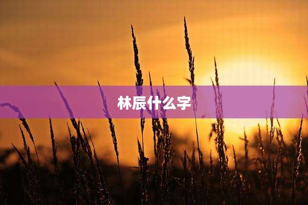 林辰什么字