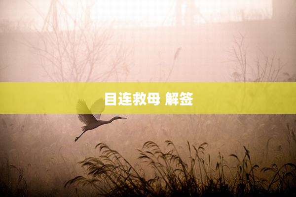 目连救母 解签