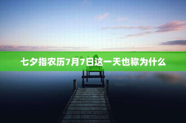 七夕指农历7月7日这一天也称为什么