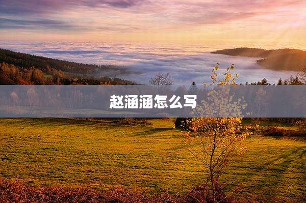赵涵涵怎么写