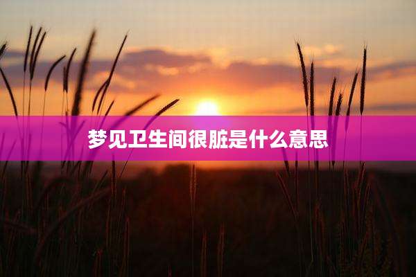 梦见卫生间很脏是什么意思