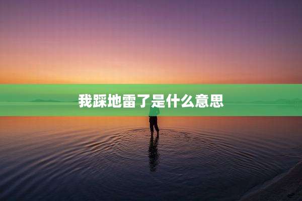 我踩地雷了是什么意思