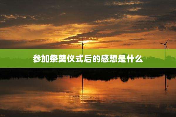 参加祭奠仪式后的感想是什么