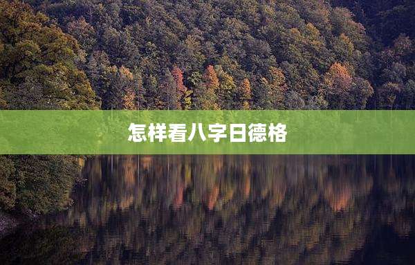 怎样看八字日德格