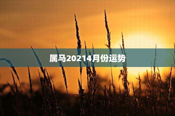 属马20214月份运势