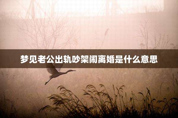 梦见老公出轨吵架闹离婚是什么意思