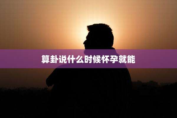 算卦说什么时候怀孕就能