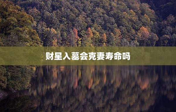 财星入墓会克妻寿命吗