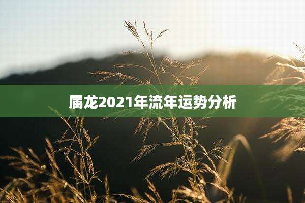 属龙2021年流年运势分析