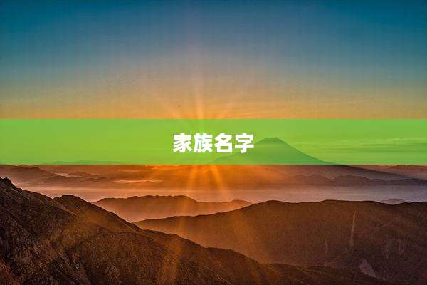 家族名字