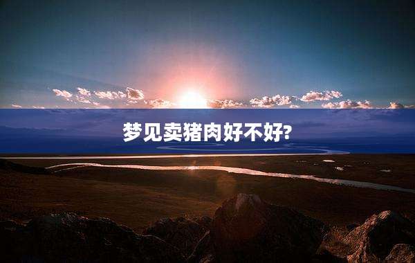 梦见卖猪肉好不好?