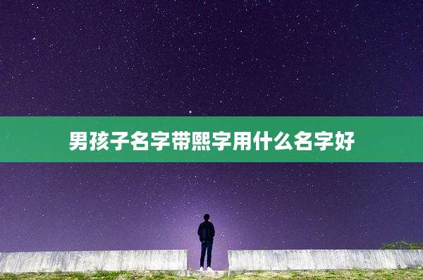 男孩子名字带熙字用什么名字好