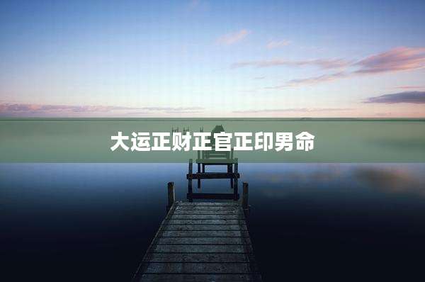 大运正财正官正印男命