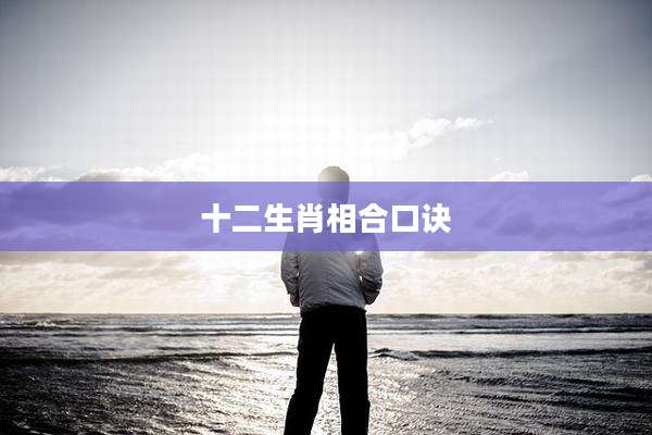 十二生肖相合口诀