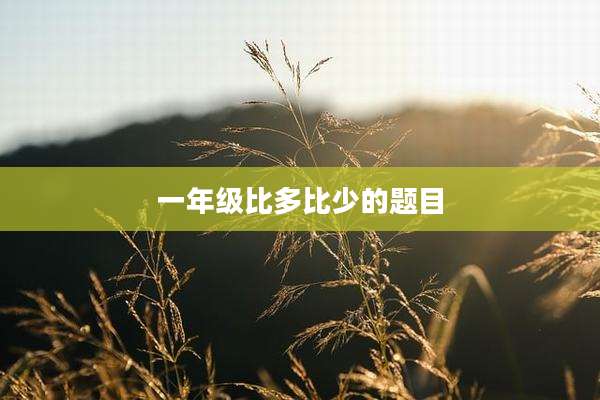 一年级比多比少的题目