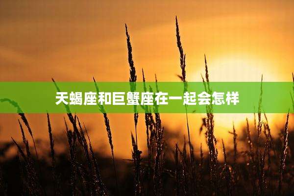 天蝎座和巨蟹座在一起会怎样