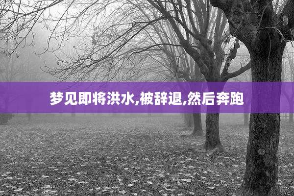 梦见即将洪水,被辞退,然后奔跑