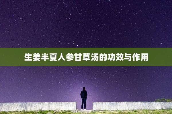 生姜半夏人参甘草汤的功效与作用