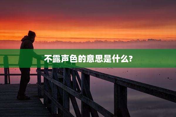 不露声色的意思是什么?