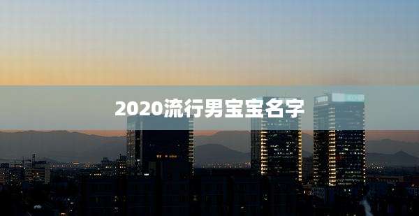 2020流行男宝宝名字