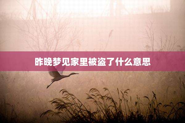 昨晚梦见家里被盗了什么意思