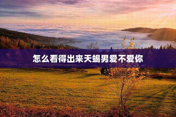 怎么看得出来天蝎男爱不爱你