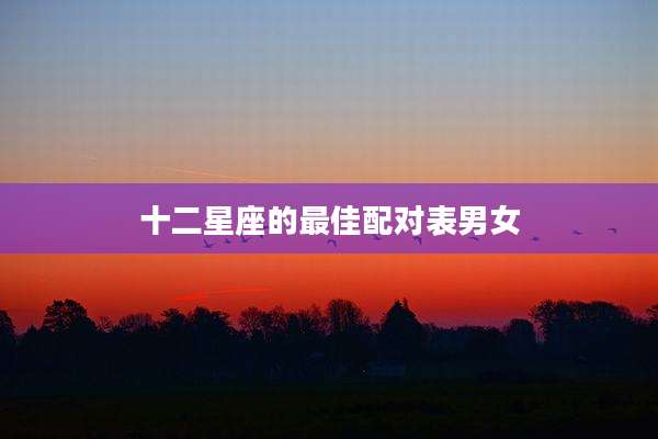 十二星座的最佳配对表男女