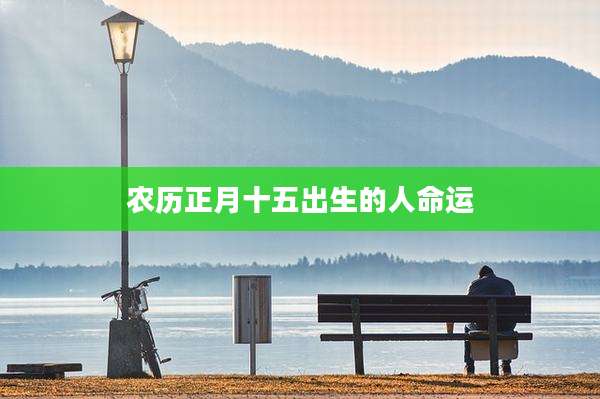农历正月十五出生的人命运