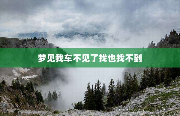 梦见我车不见了找也找不到