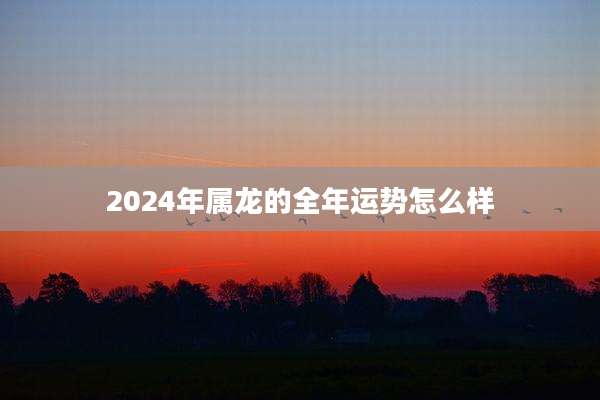 2024年属龙的全年运势怎么样