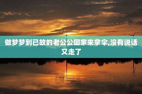 做梦梦到已故的老公公回家来拿伞,没有说话又走了