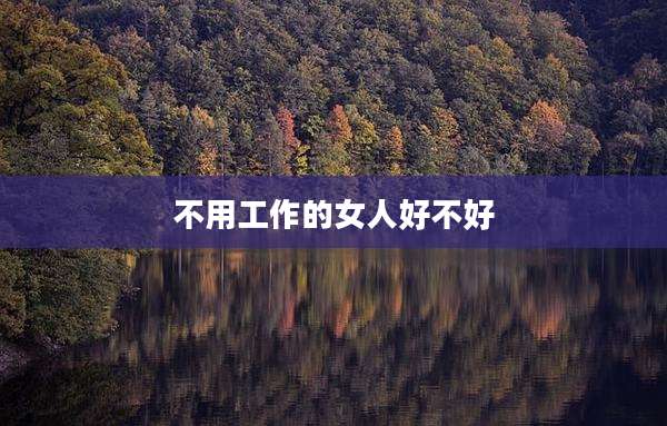 不用工作的女人好不好