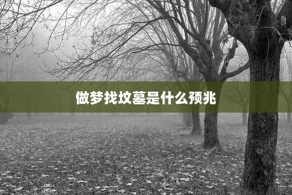 做梦找坟墓是什么预兆