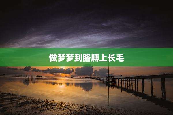 做梦梦到胳膊上长毛